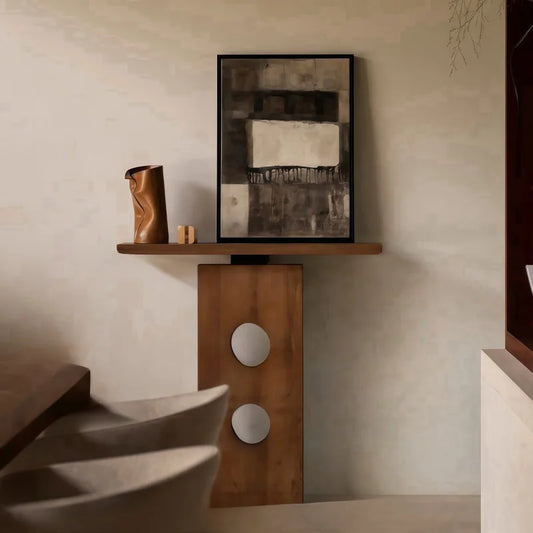 Modern Wood Console Table – Minimalist Corner Table for Entryways and Living Rooms