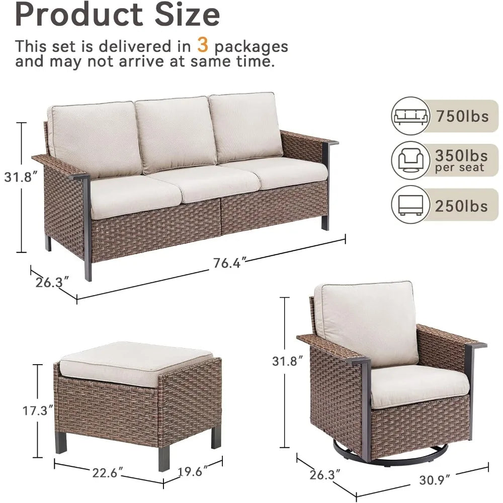 5-Piece Outdoor Wicker Set
