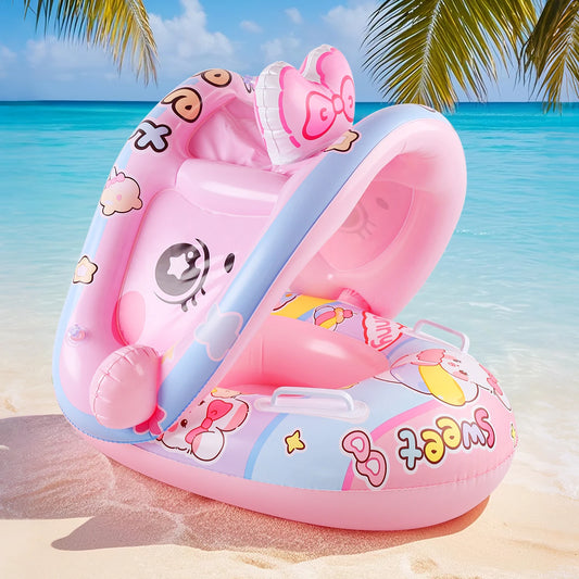 Cute Bunny Pink Inflatable Sunshade Lounger