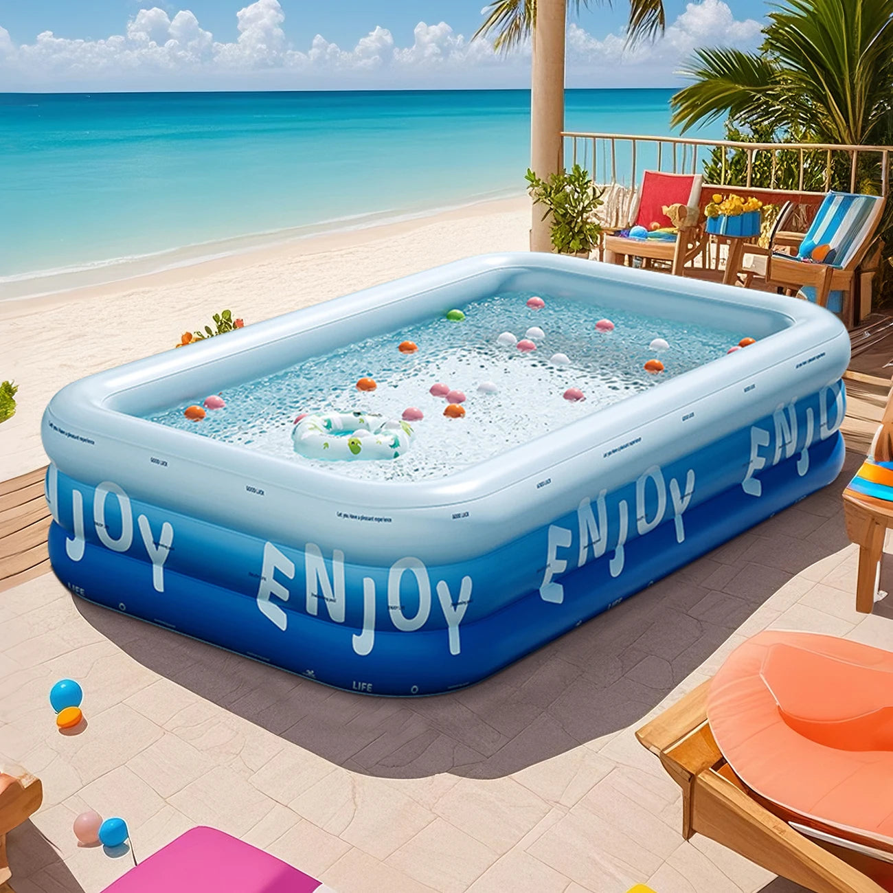 Large Heavy-Duty Inflatable Swimming Pool