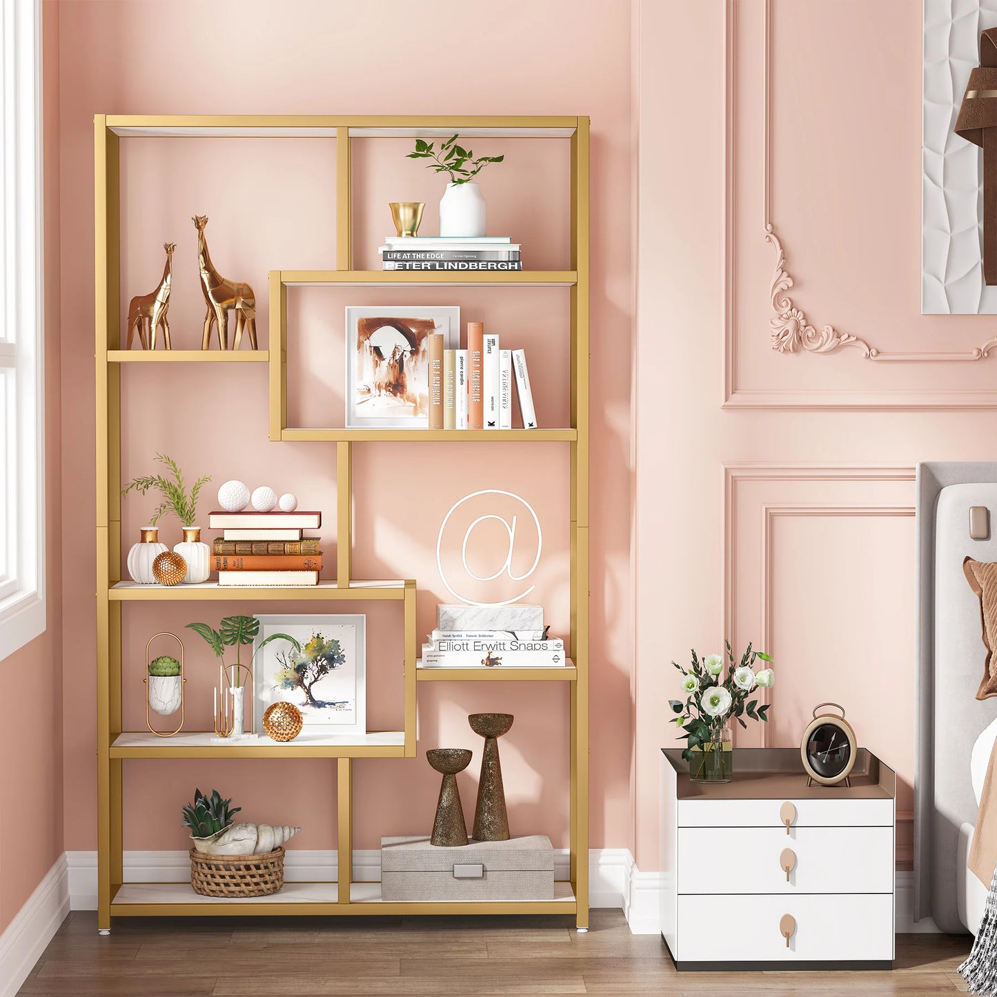 Gold Etagere Bookcase