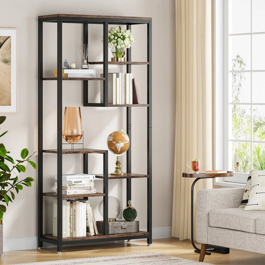 Industrial 6‑Tier Bookcase