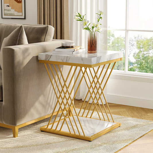 White Gold Side Table