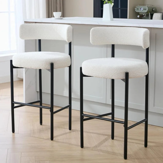White Bar Height Stools Set