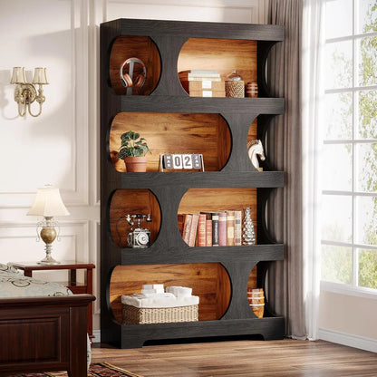 4 Tier Black Bookcase