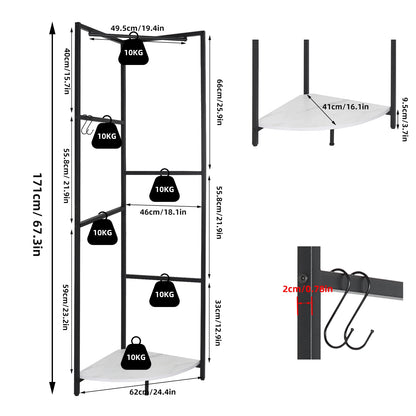Corner Hall Tree Rack