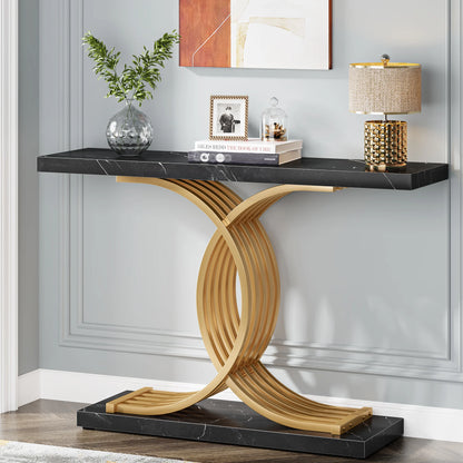 Gold Faux Marble Console