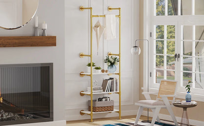 Industrial Gold Clothes Rack