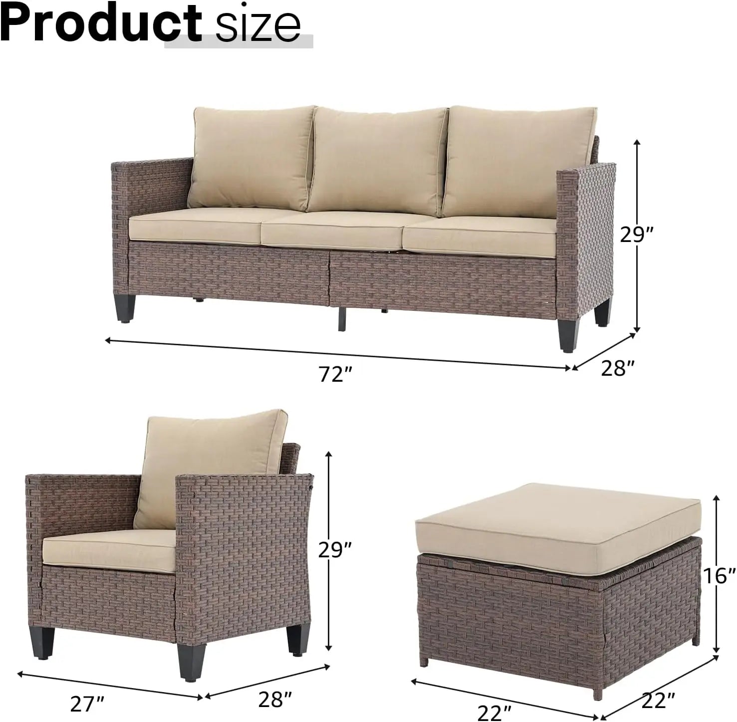 6-Piece Wicker Firepit Set