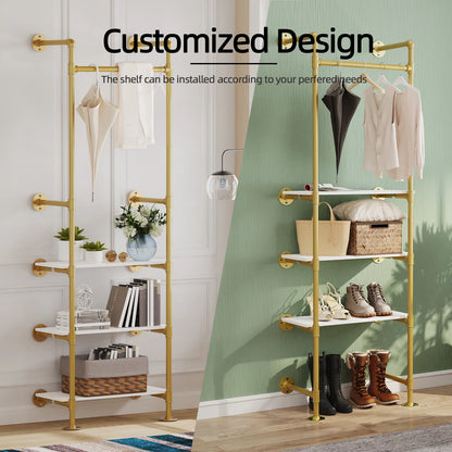 Industrial Pipe Wall Garment Rack