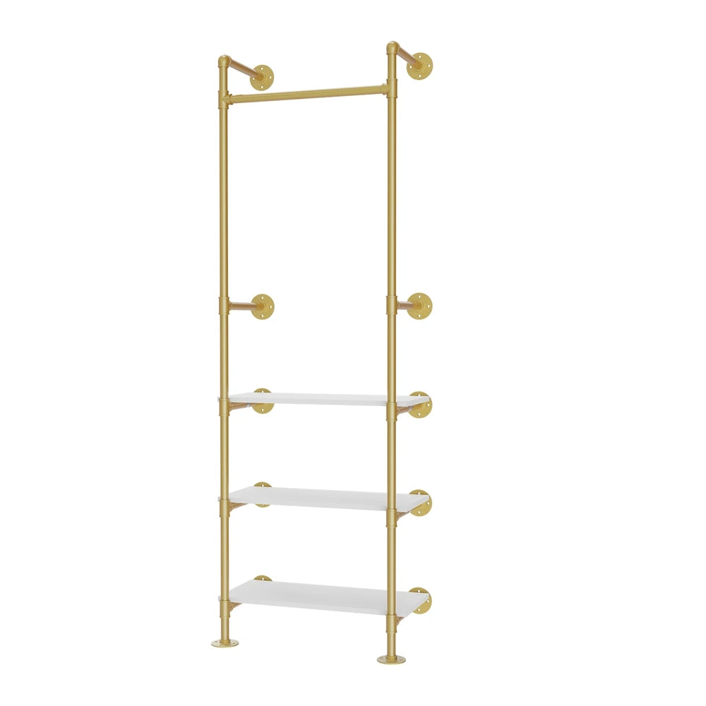 Industrial Gold Clothes Rack