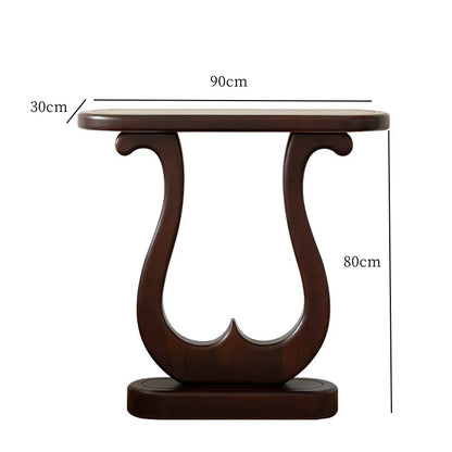 Modern Corner Console Table – Nordic Wooden Entryway Table for Hallways and Living Room Spaces