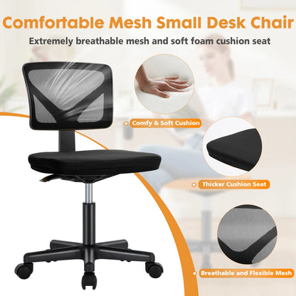 Mesh Armless Office Chair with Lumbar Support