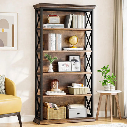 6 Tier Industrial Bookcase
