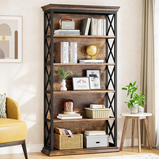 6 Tier Industrial Bookcase