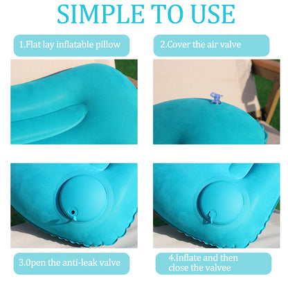 Automatic press - to - inflate pillow