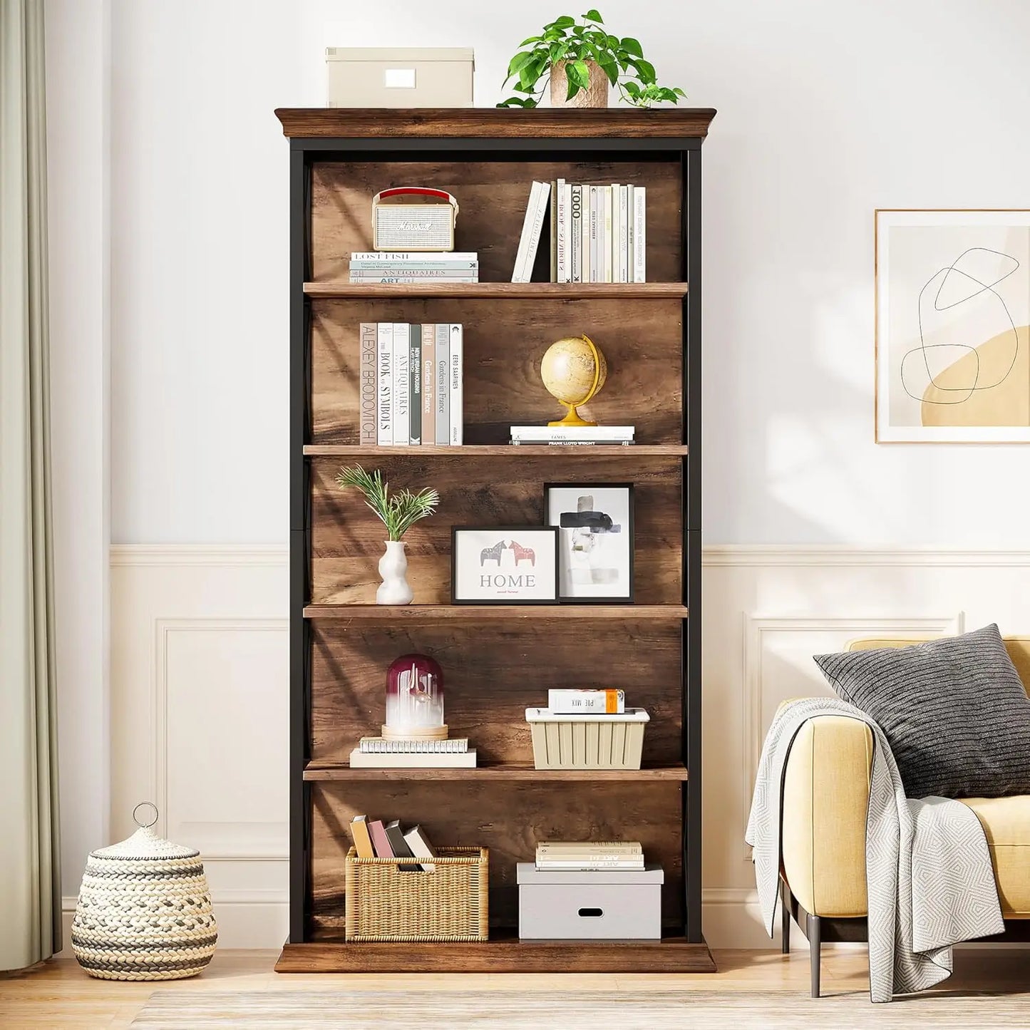 6 Tier Industrial Bookcase
