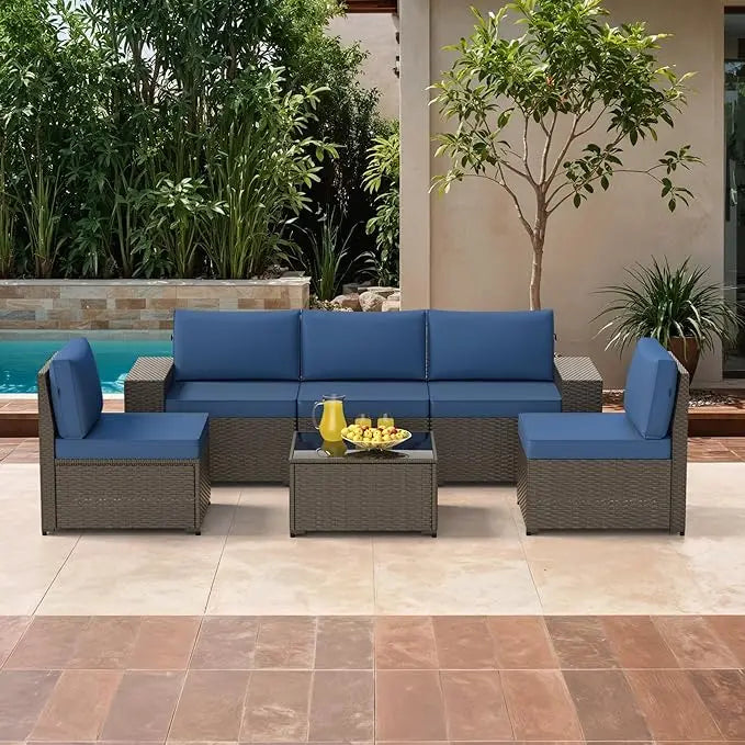 5-Piece Outdoor Wicker Sectional