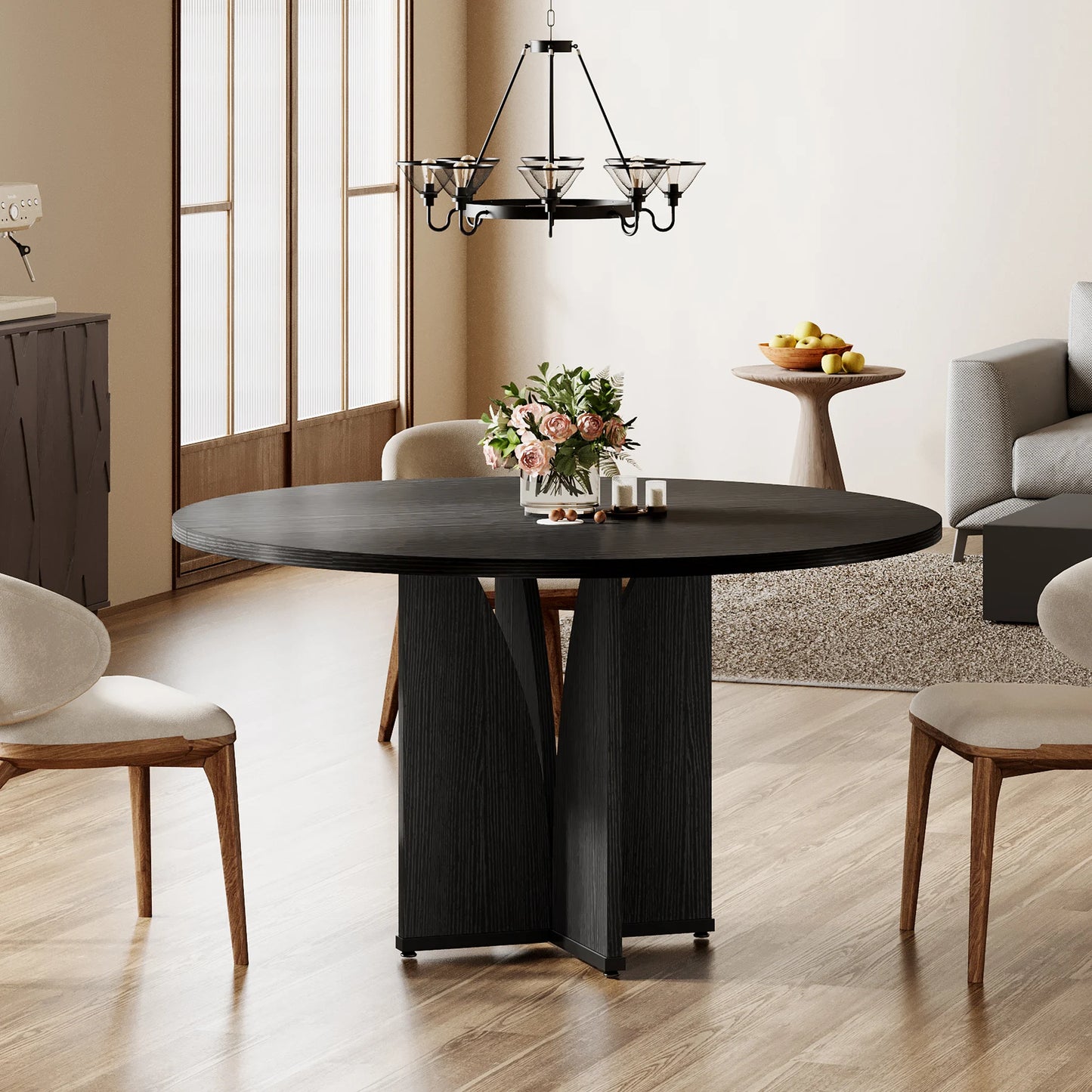 Round Wood Conference Table