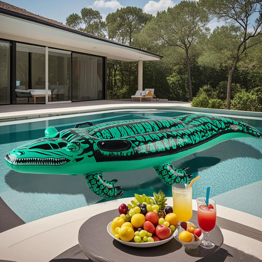 Summer Thick Inflatable Crocodile Shape Swimming Ring