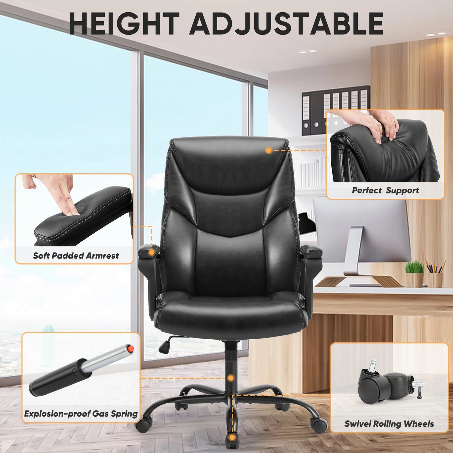 Ergonomic PU Leather  Chair