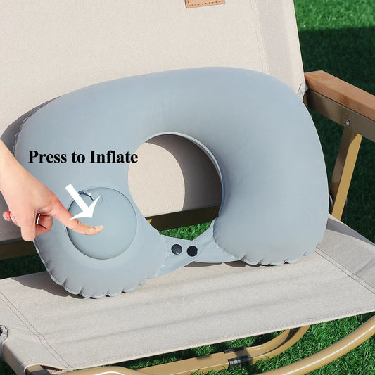 U-shaped inflatable neck pillow