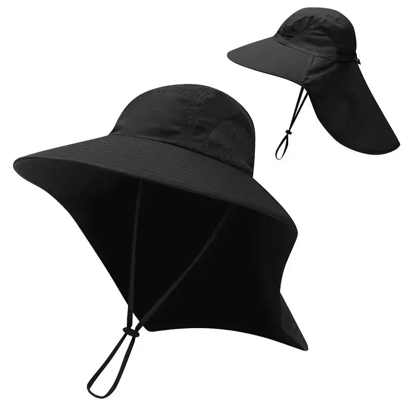 Wide Brim Sun Hat with Neck Flap