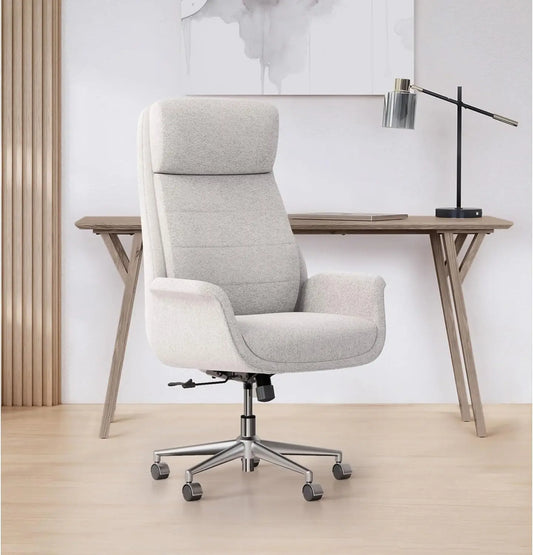 Bouclé High-Back Office Chair