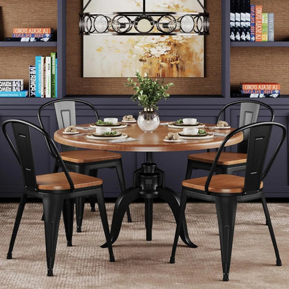 Set of 4 High Back Metal Chairs