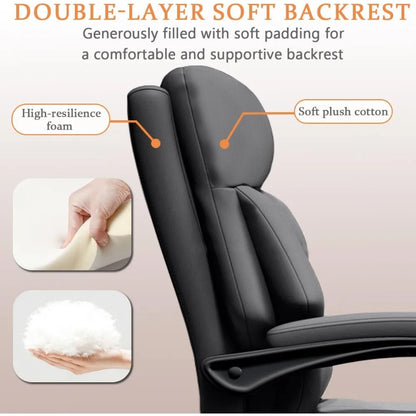 Ergonomic Leather Executive Office Chair with Footrest