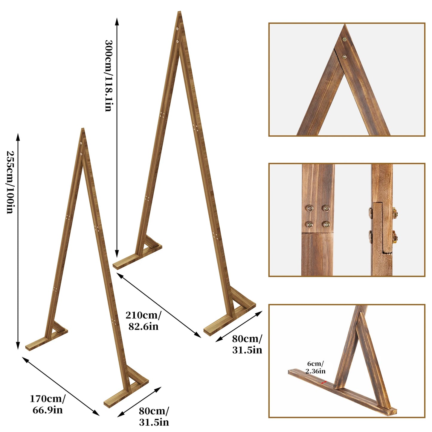 2-Pack Wooden Triangle Arch