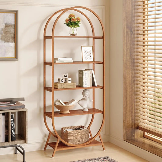 Arched 5‑Tier Bookcase