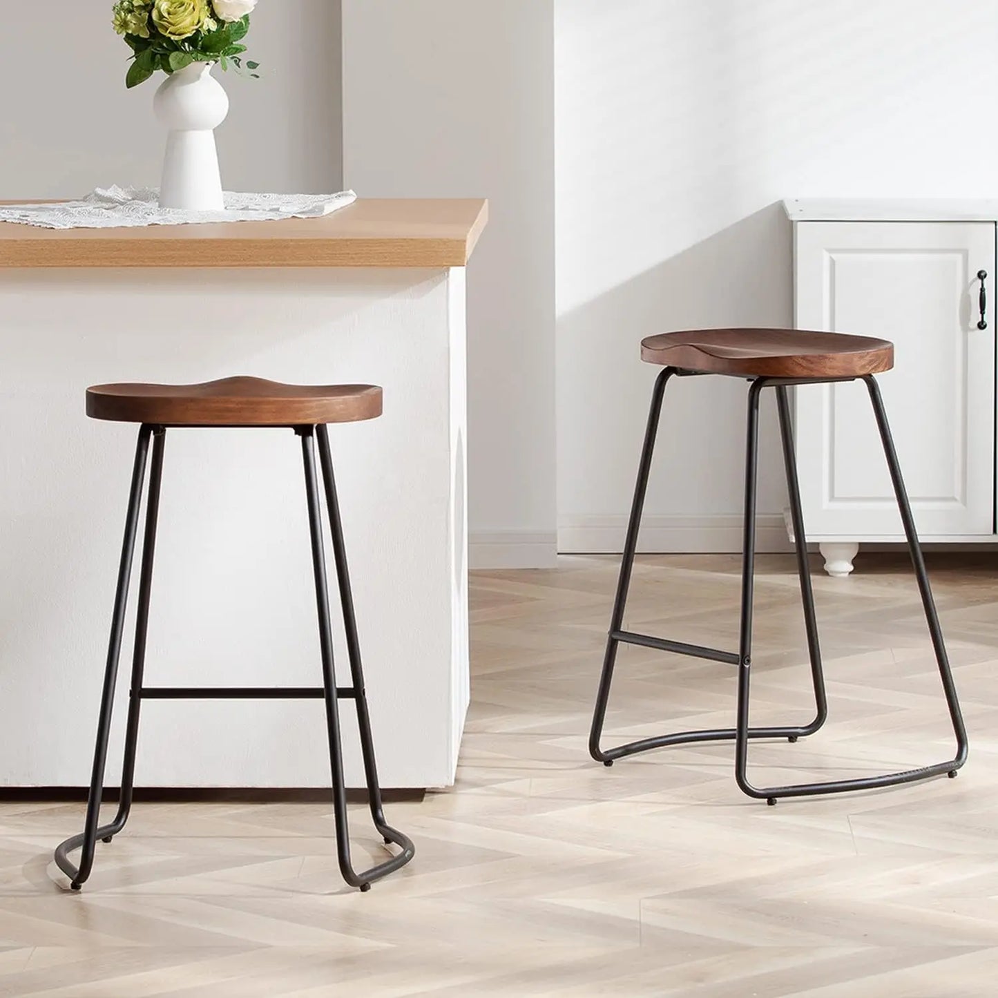 Industrial Wood Bar Stools