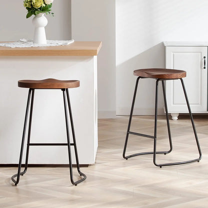 Industrial Wood Bar Stools