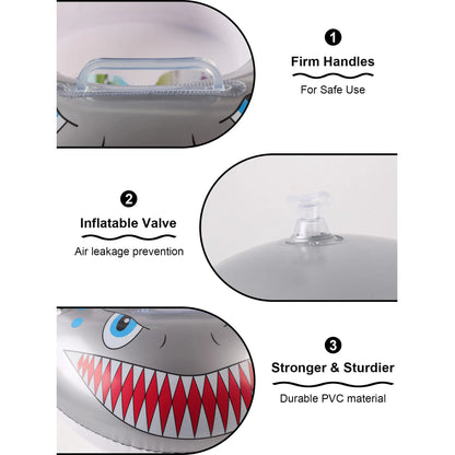 Shark-shaped Inflatable Thickened Seat Ring with Handles