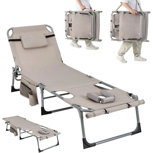 Adjustable 400Lbs Tanning Lounge Chair