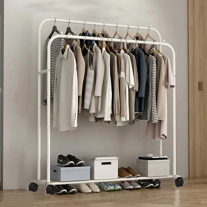 Double Rod Rolling Clothes Rack