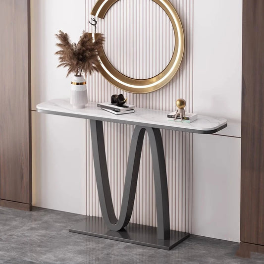Luxury Corner Console Table – Modern Nordic Entryway Table with Vintage Charm for Hallways and Living Room