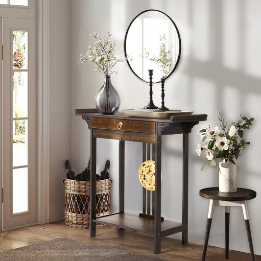 Rustic Bamboo Console Table