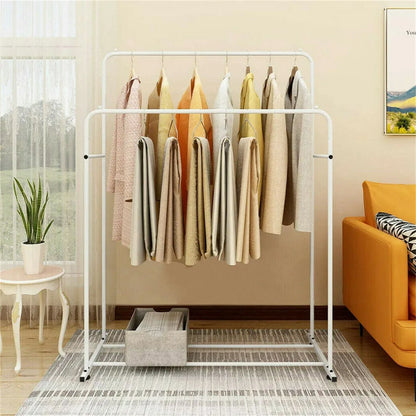 Double Rod Rolling Clothes Rack