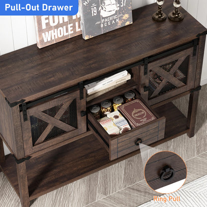 Entryway Table with Sliding Barn Doors