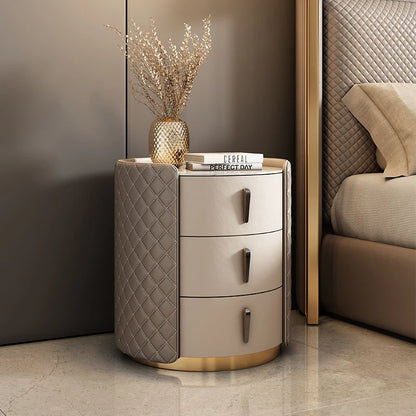 Storage Modern Nightstand – Italian Aesthetic Leather Bedside Table