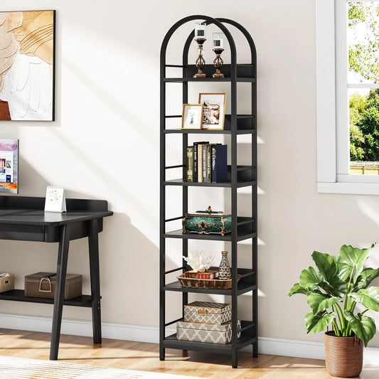 Arched 6‑Tier Bookcase