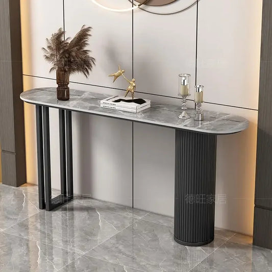 Nordic Midcentury Console Table – Modern Metal Entryway Table for Hallways and Living Room Luxury Décor