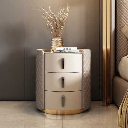 Storage Modern Nightstand – Italian Aesthetic Leather Bedside Table