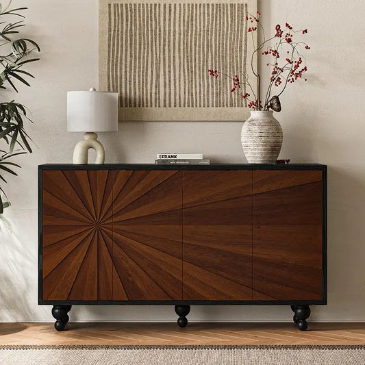 Retro Nordic Living Room Cabinet – Classic Glam Display & Storage Unit