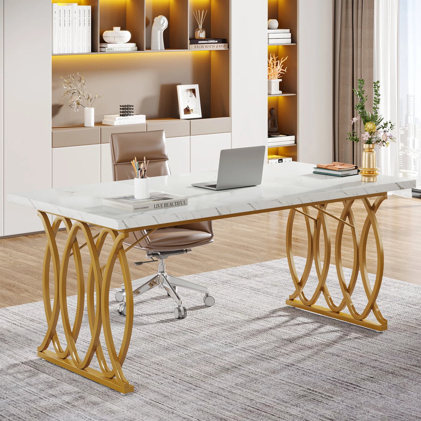 Gold-Leg Work Desk