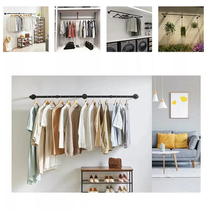 Industrial Wall Clothes Rack