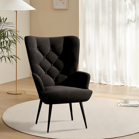 Velvet High Back Armchair