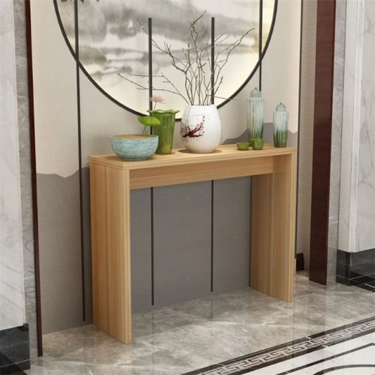 Nordic Luxury Corner Table – Modern Wooden Console Table with Vintage Touch for Entryway and Living Room